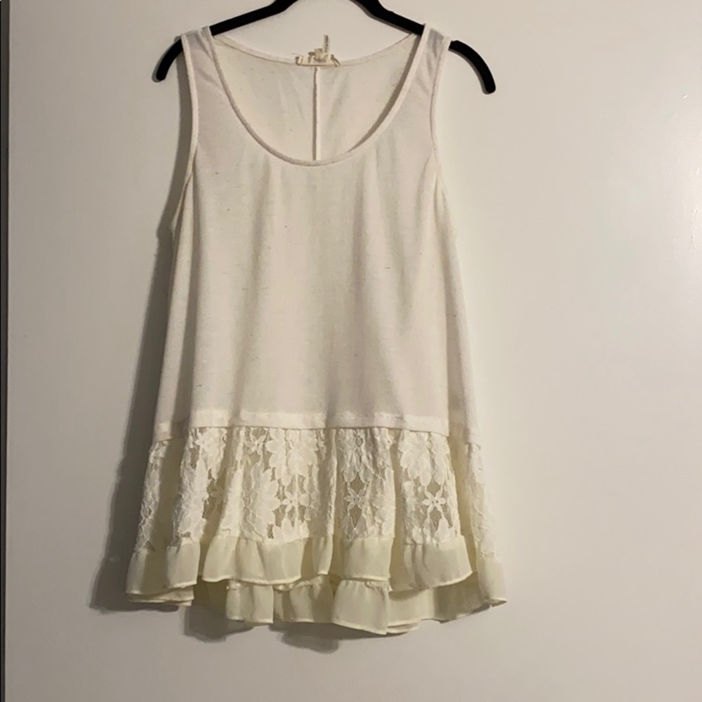 Entro | Heather White Lace Tank